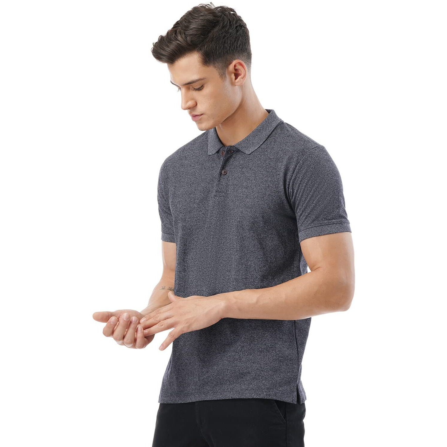 FYLTR Men's Solid Regular Fit Polo Shirt (FYLSS23MP-008_Blue Beats XL)