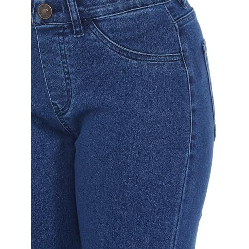 INKD Women's Flared Bootcut Pullon Jeans - Mid-Rise| Enzyme Wash | Classic 5 Pocket Styling (INKSS24WJN-406-Sapphire Sky-32)