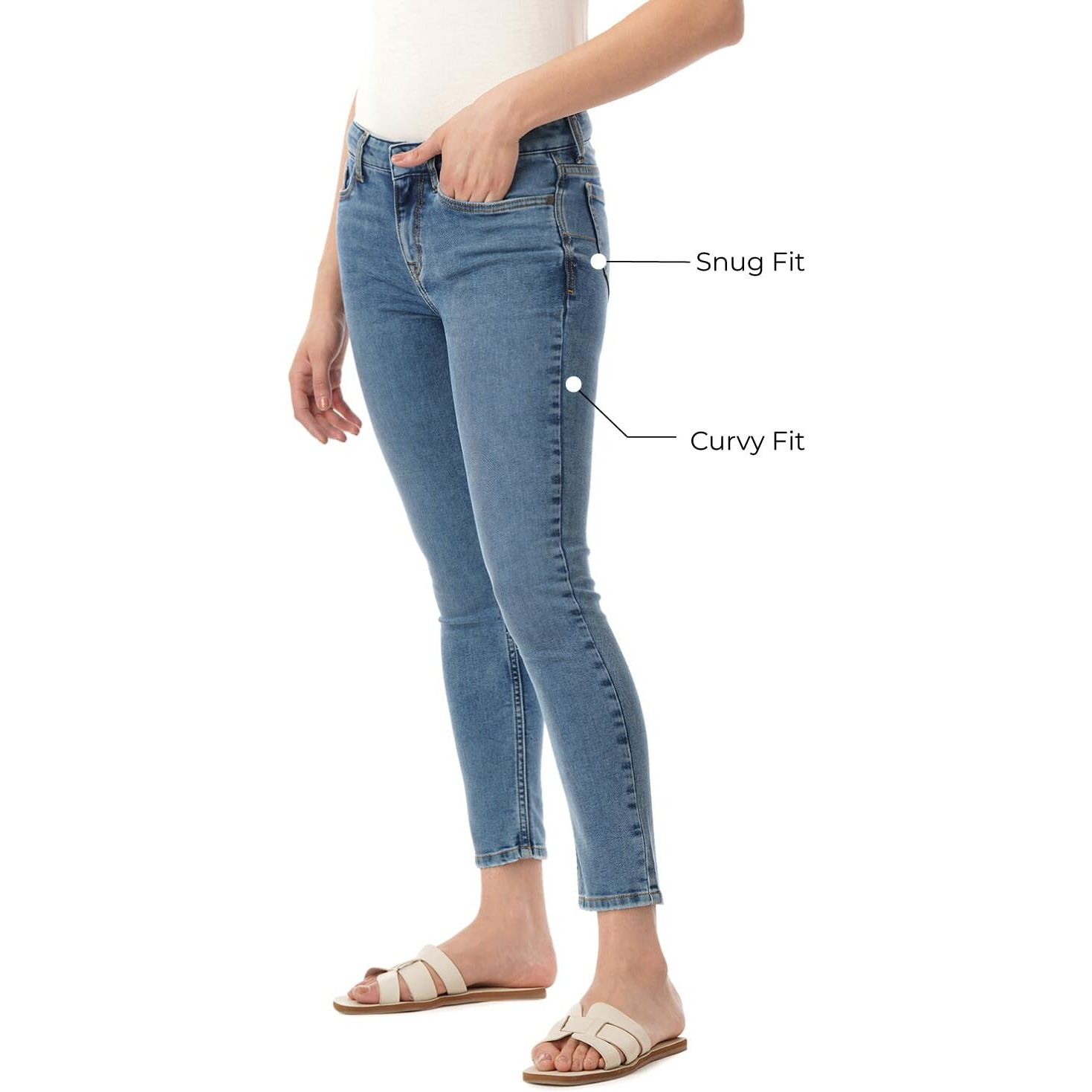 INKD Women's Stretchable Zero-Gape Super Skinny Jeans