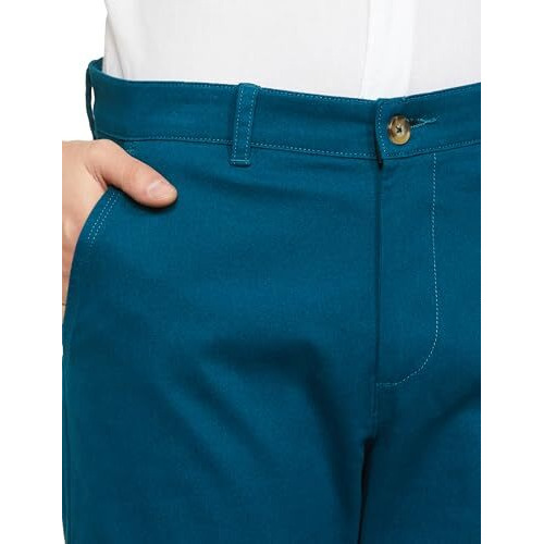 FYLTR Men's Regular Khakis (FYLSS23MK-004_Surreal Teal_34)