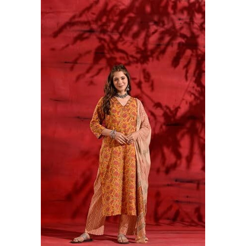 Kurta Set for Women || Women Kurta Set || 3pic Kurta for Women (Kurta-51-52-88) (in, Alpha, M, Regular, Multicolor)