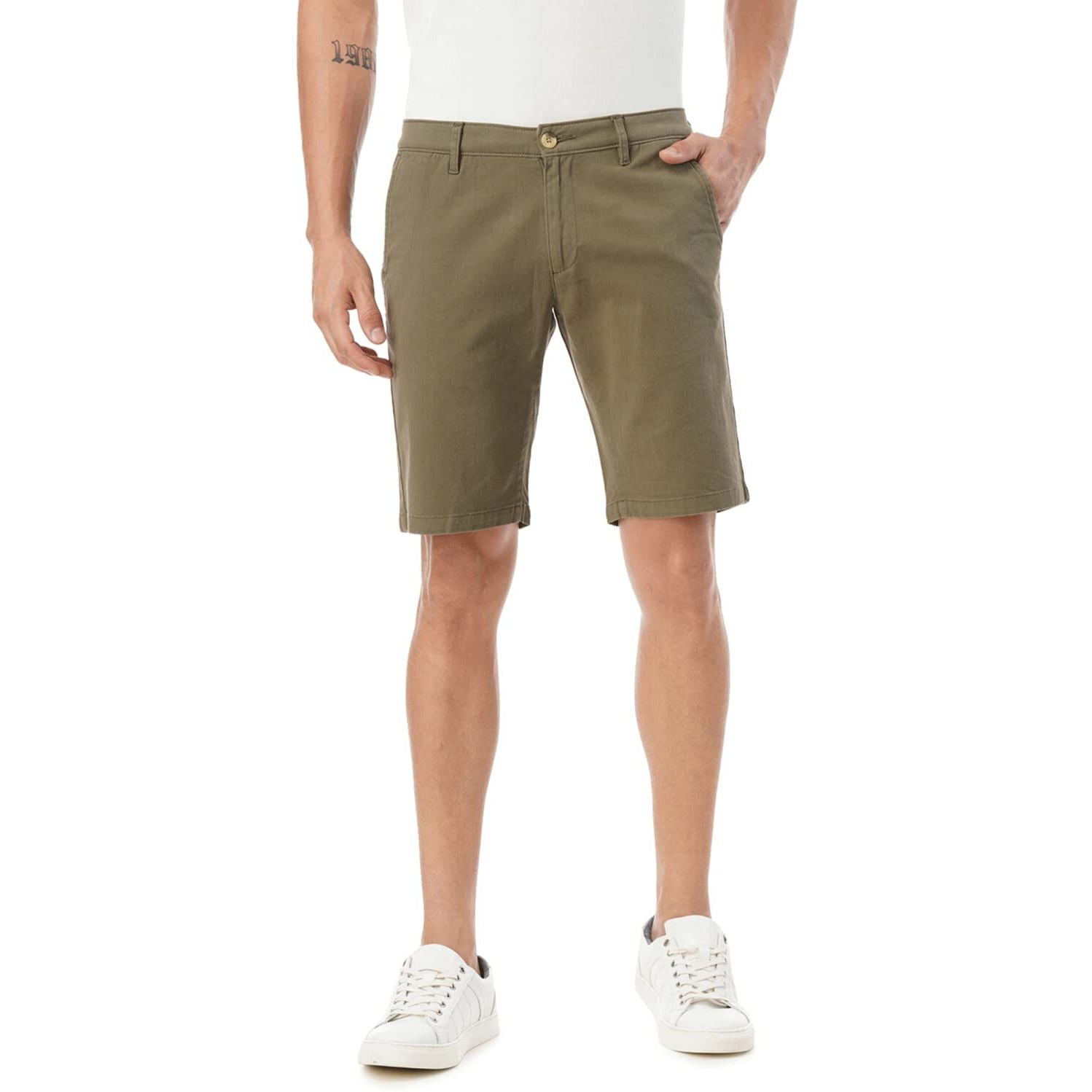 FYLTR Men's Chino Shorts (FYLSS23MK-001_Mythical Olive_28)