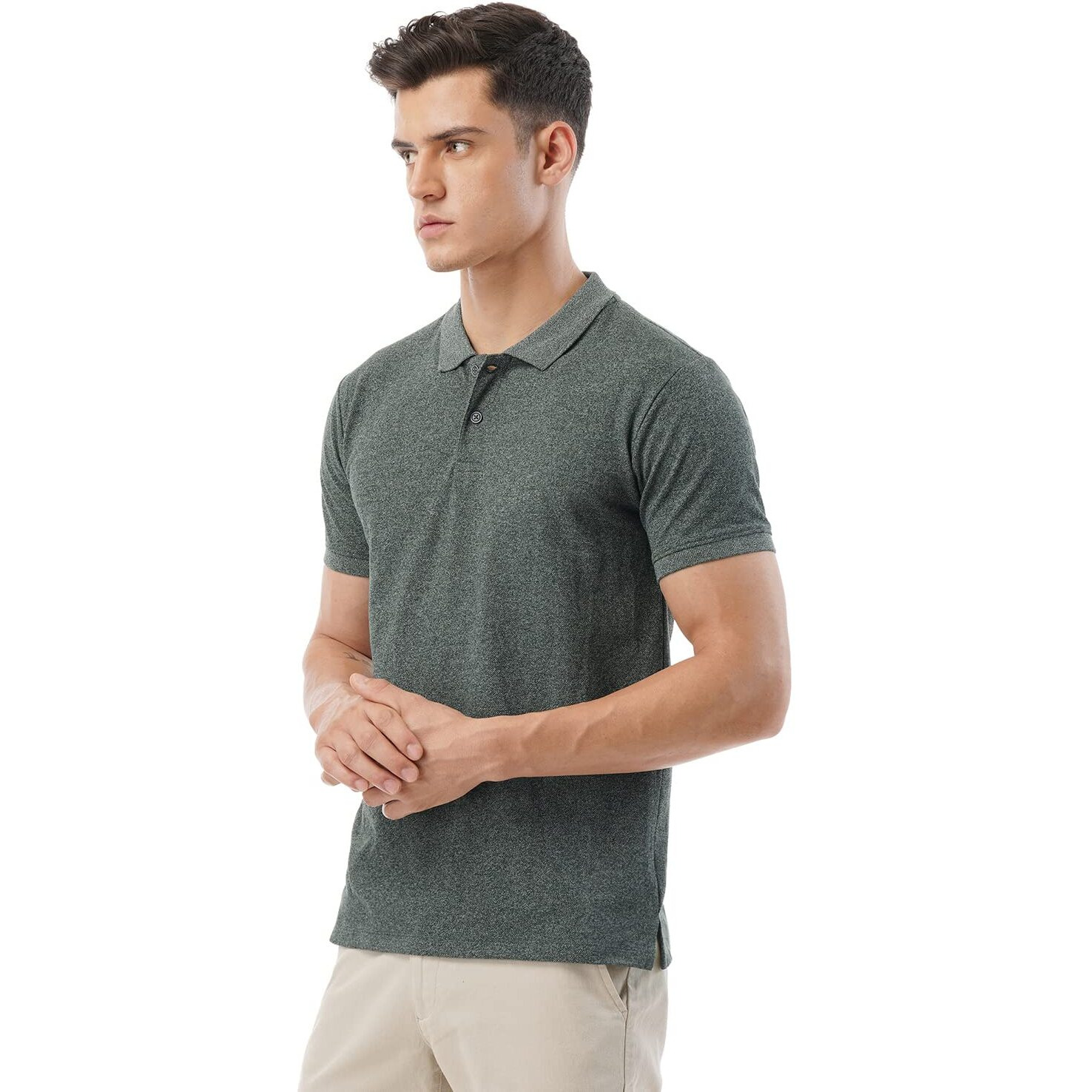 FYLTR Men's Solid Regular Fit Polo Shirt (FYLSS23MP-008_Ever Green L)