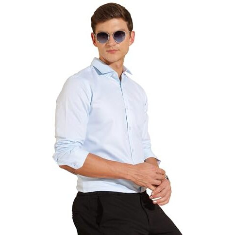 Formal Shirts for Men || Shirt for Men || Men Shirt (in, Alpha, M, Coastal Blue)
