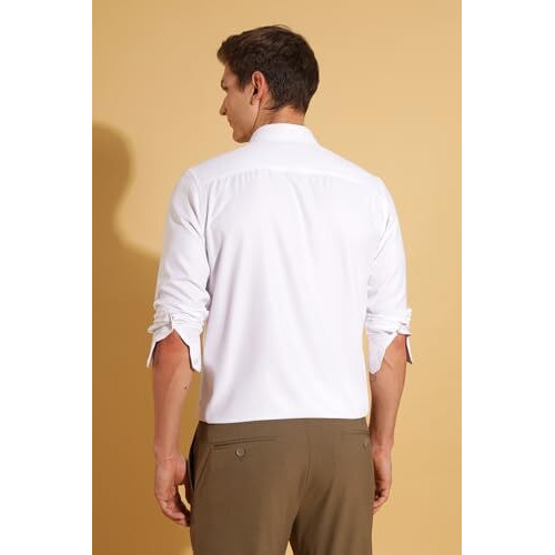Formal Shirts for Men || Shirt for Men || Men Shirt (in, Alpha, M, Moonlit White-Brickwall)
