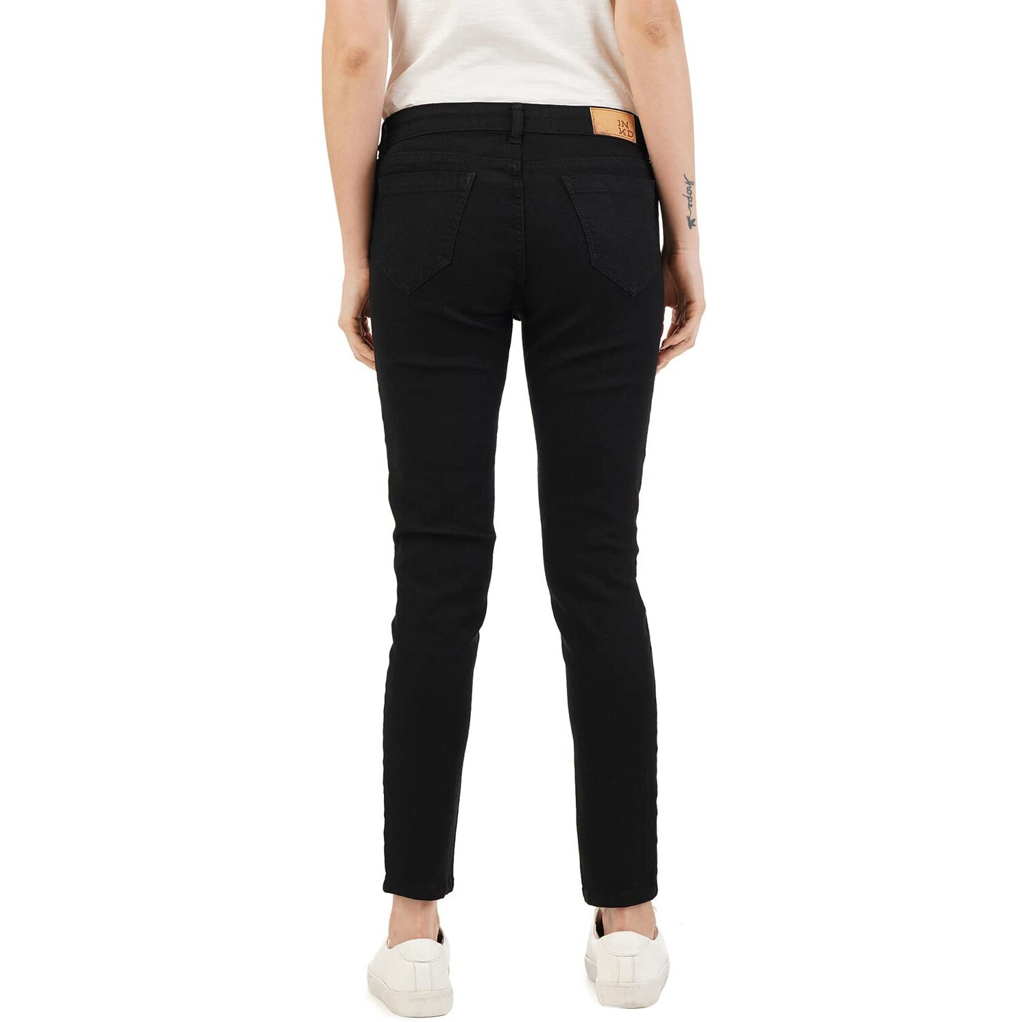 INKD Women's Buttersoft Skinny Fit Jeans- Stretchable (Super Black, 28)