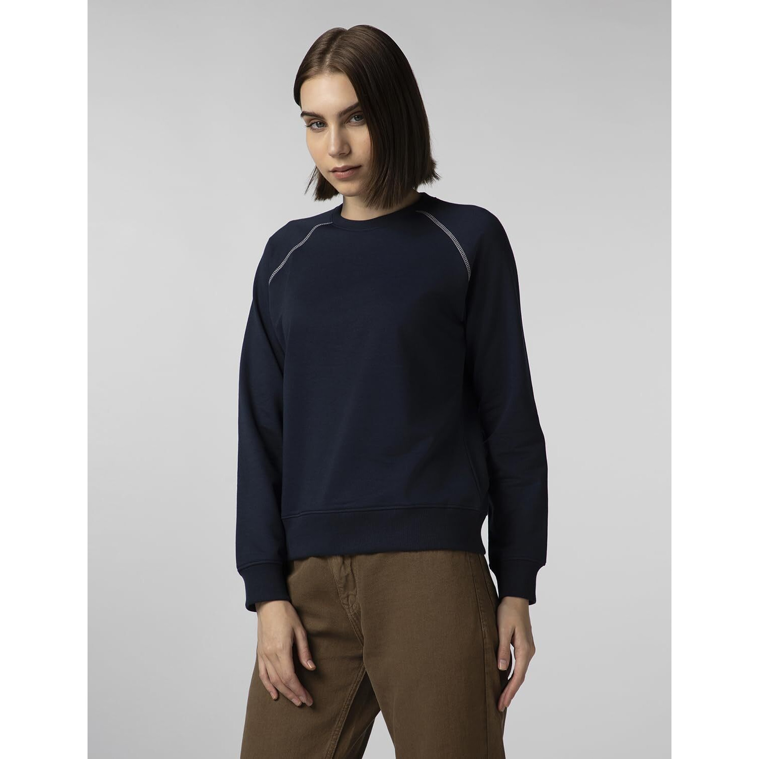 FYLTR Women's Solid Color Raglan Sweatshirt with Full Sleeve - Round Neck | Contrast Flatlock Stitch Detailing | Casual Winterwear for Women