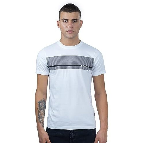 REVOLT Solid Slim Fit Men's Casual Round Neck 100% Relaxed Fit T-Shirt-with Graphic Print, Logo Branding (Coconut Milk, Medium) (Revss23-Tee-002),White