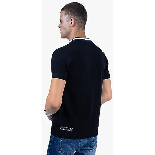 REVOLT Solid Slim Fit Men's 100% Cotton Polo T-Shirt-with Logo Branding (Jet Black, S) (REVSS23-POL-002