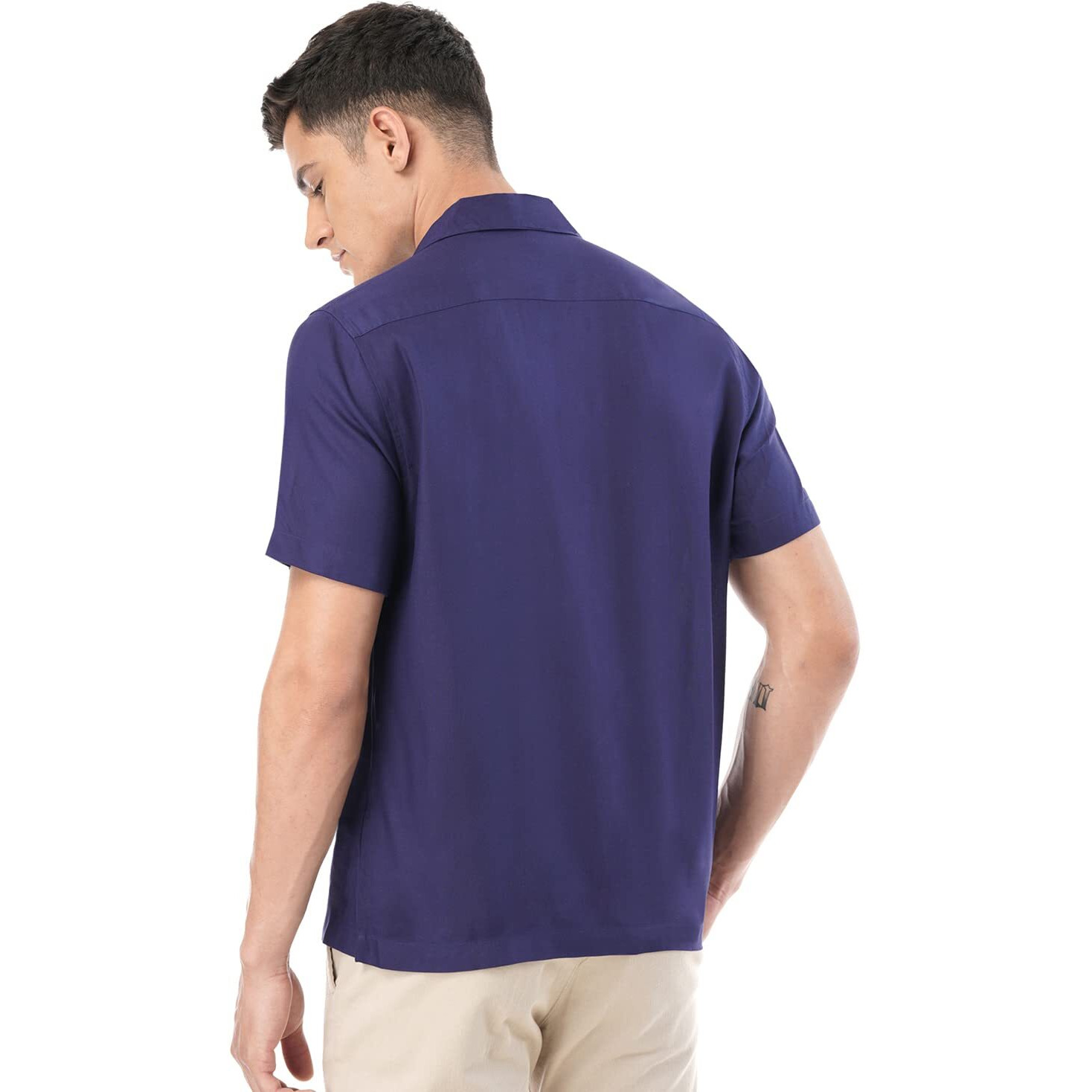 FYLTR Men's Solid Regular Fit Shirt (FYLSS23MS-016_Blue Beats L)