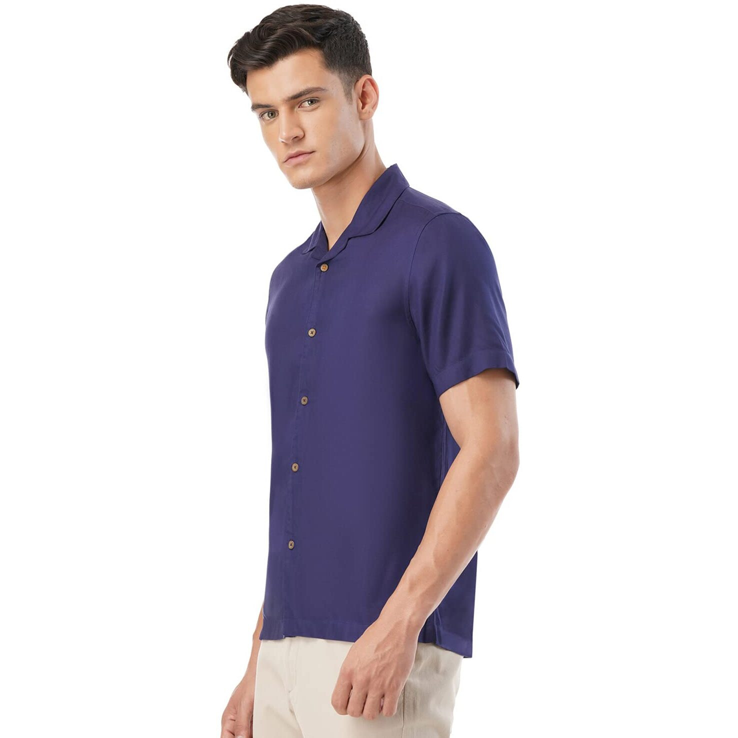 FYLTR Men's Solid Regular Fit Shirt (FYLSS23MS-016_Blue Beats L)