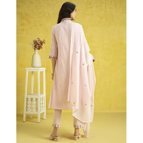 Kaari Cotton Womens Kurta Set (KAAAW24WSKD-78848_Gulnaar Pink _M)