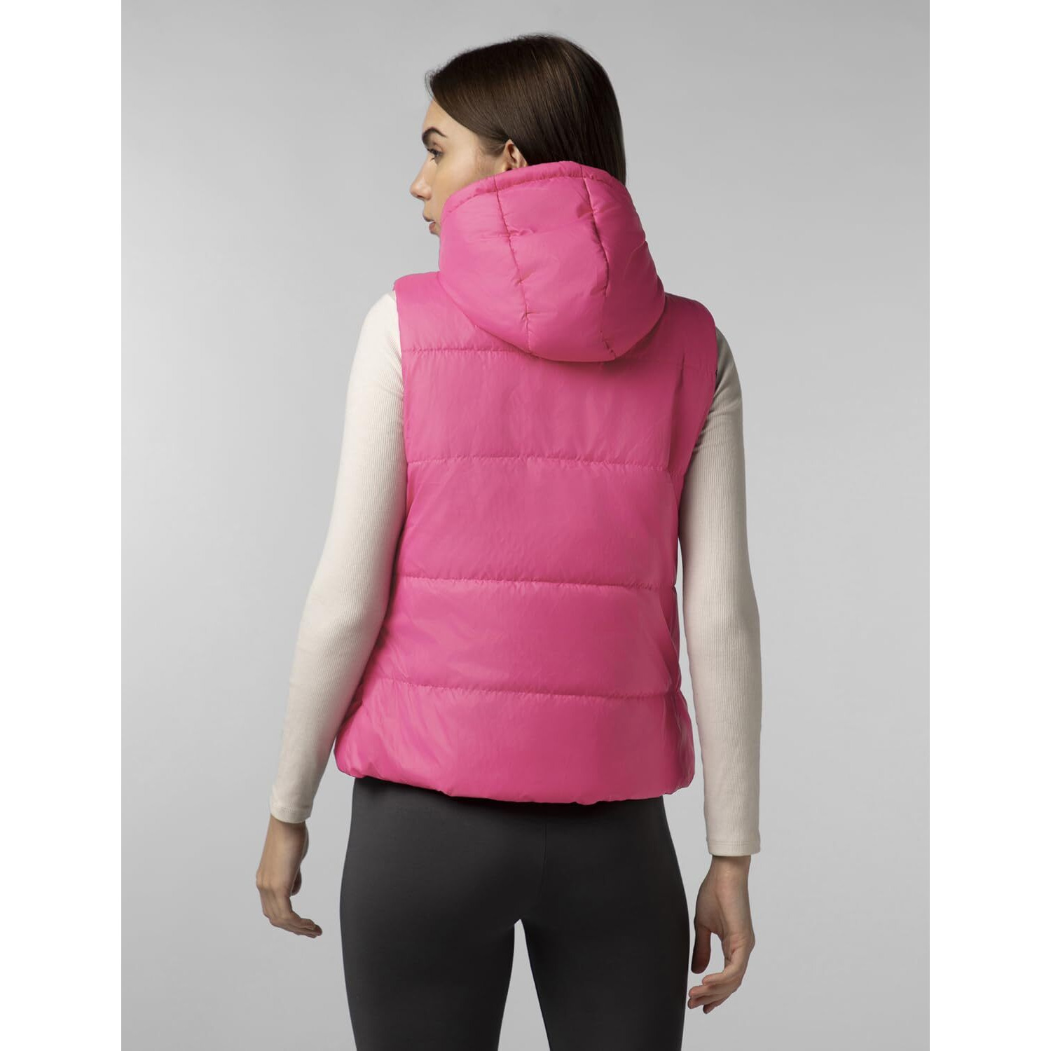 FYLTR Women's Sleeveless Puffer Jacket With Contrast Full Zipper - Hood With Contrast Lining | Side Pockets | Quilt Pattern | Casual Winterwear For Women