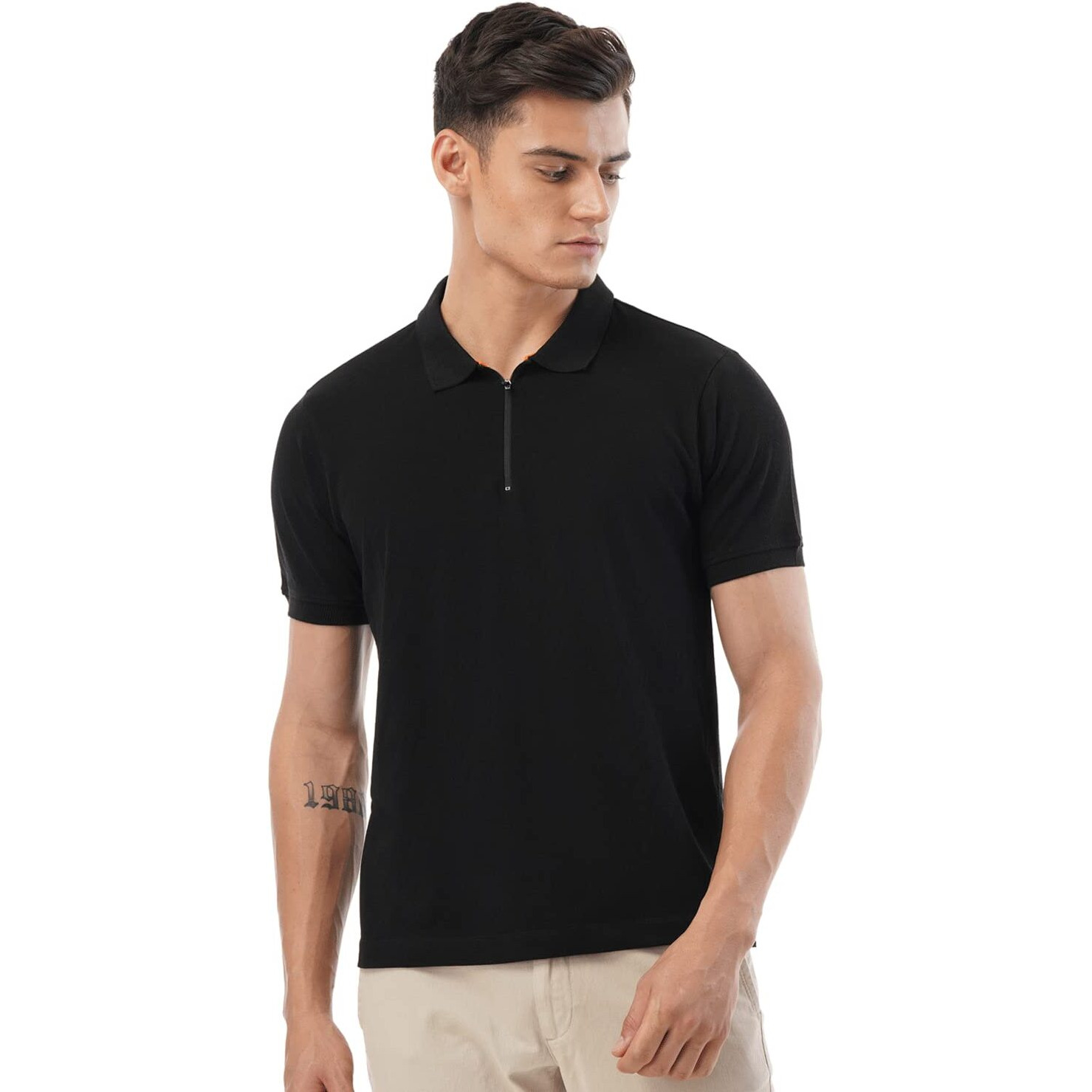 FYLTR Men's Solid Regular Fit Polo Shirt (FYLSS23MP-006_Midnight Noir 2XL)