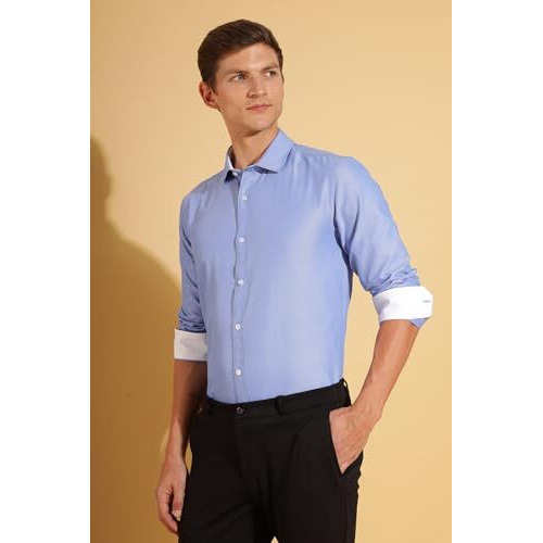 Formal Shirts for Men || Shirt for Men || Men Shirt (in, Alpha, XL, Egyptian Blue)