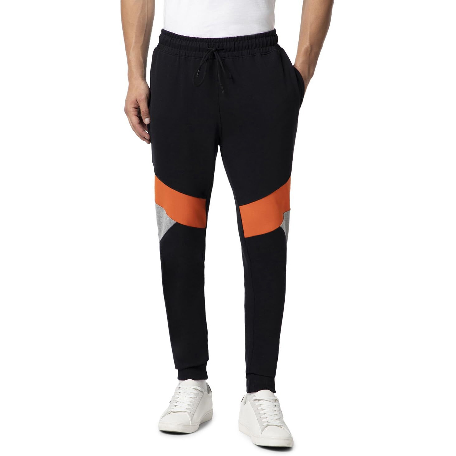 FYLTR Men's Colourblock Joggers with Elasticated Waist and Contrast Drawstrings