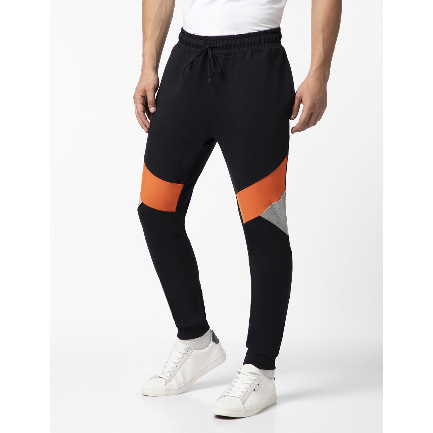 FYLTR Men's Colourblock Joggers with Elasticated Waist and Contrast Drawstrings