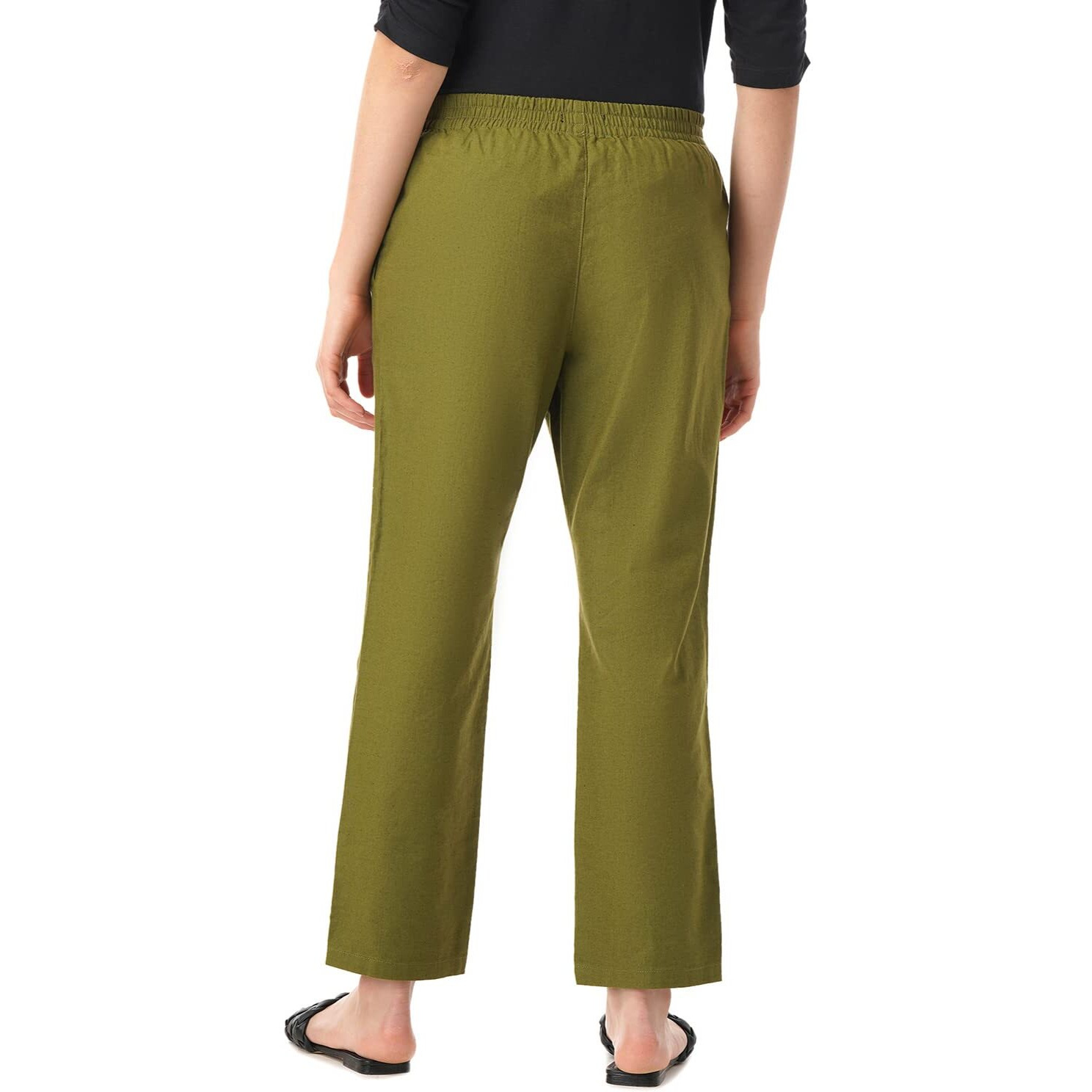 FYLTR Women's Regular Pants (FYLSS23WP-032_Alive Olive_32)