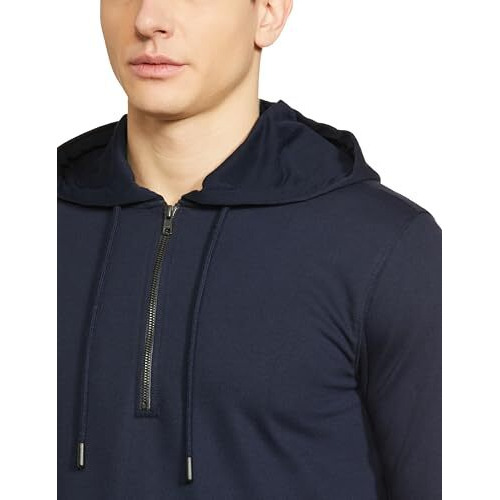 FYLTR Men's Casual Full Sleeve Hoodie with Drawstring - Half Zip Closure | Utility Pocket with Flap | Casual Winterwear for Men