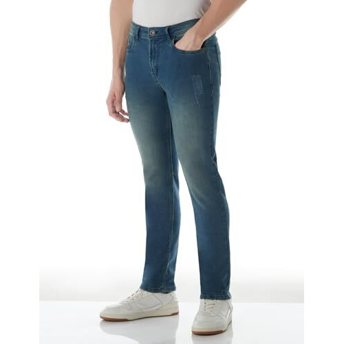 INKD Men's Regular Jeans (INKAW23MJN-020_Indigo-Tropical Lagoon