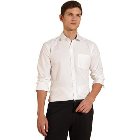Formal Shirts for Men || Shirt for Men || Men Shirt (in, Alpha, M, Elegant Ecru)
