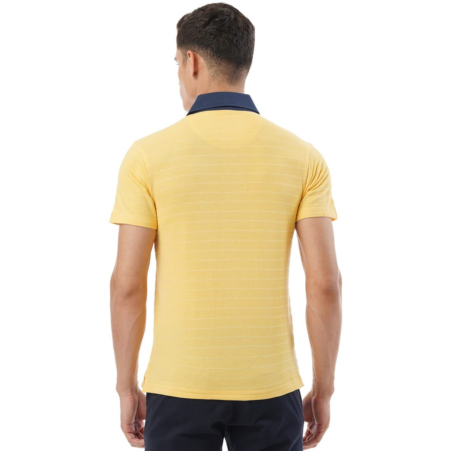FYLTR Men's Solid Regular Fit Polo Shirt (FYLSS23MP-009_Dusk Yellow L)