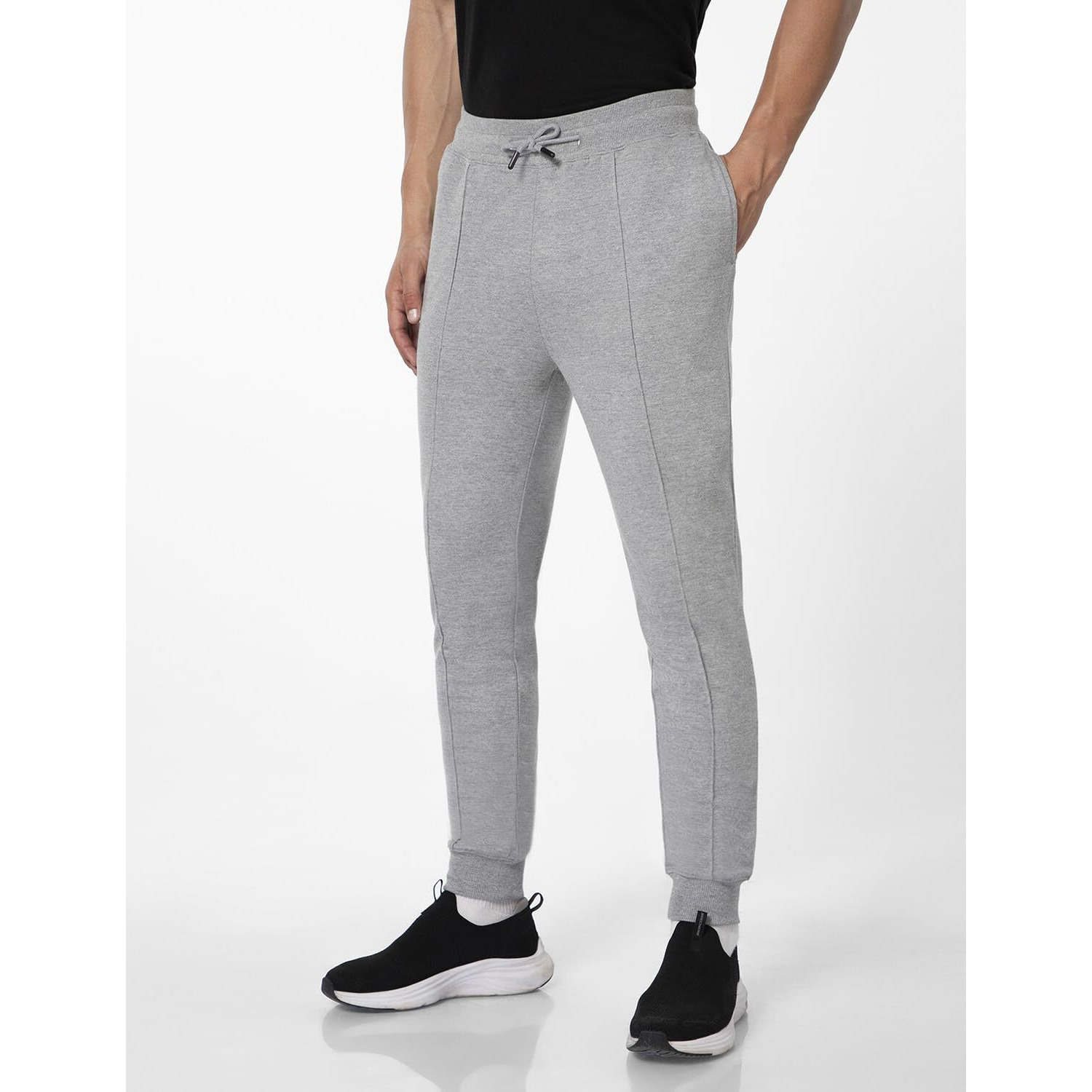 FYLTR Men's Casual Joggers with Pintuck Design - Elasticated Waist with Drawstring | Welt Back Pocket | Solid Color