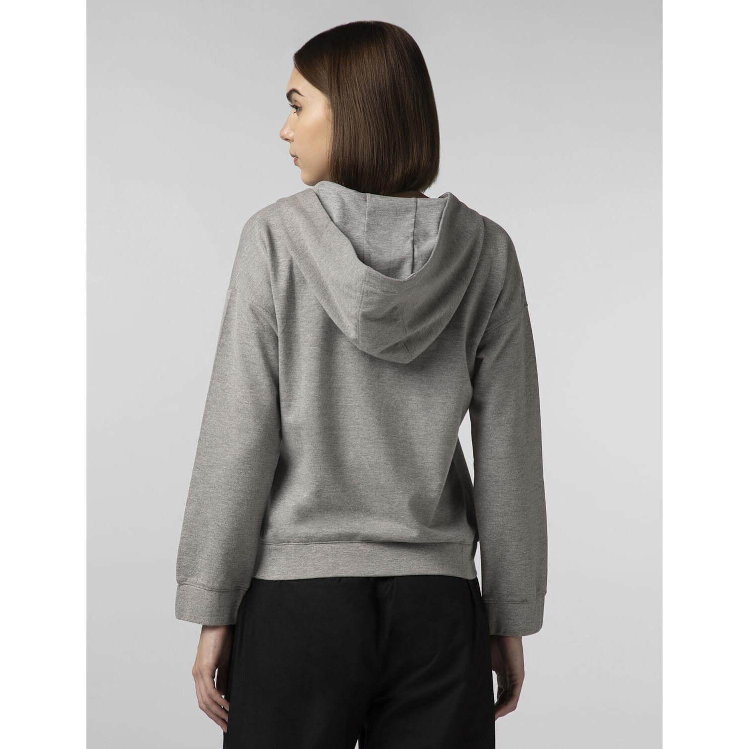 FYLTR Women's Drop Shoulder Hoodie with Lace Up Neck Detailing & Contrast Drawcord