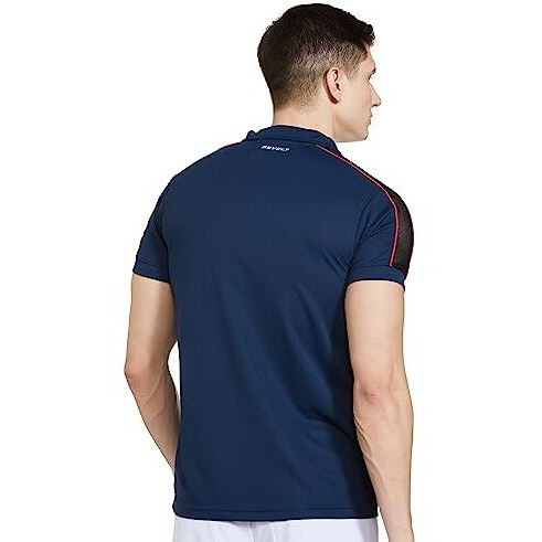REVOLT Solid Slim Fit Men's Soft & Comfortable Polo T-Shirt-with Logo Branding (Midnight Navy, S) (REVSS23-POL-004