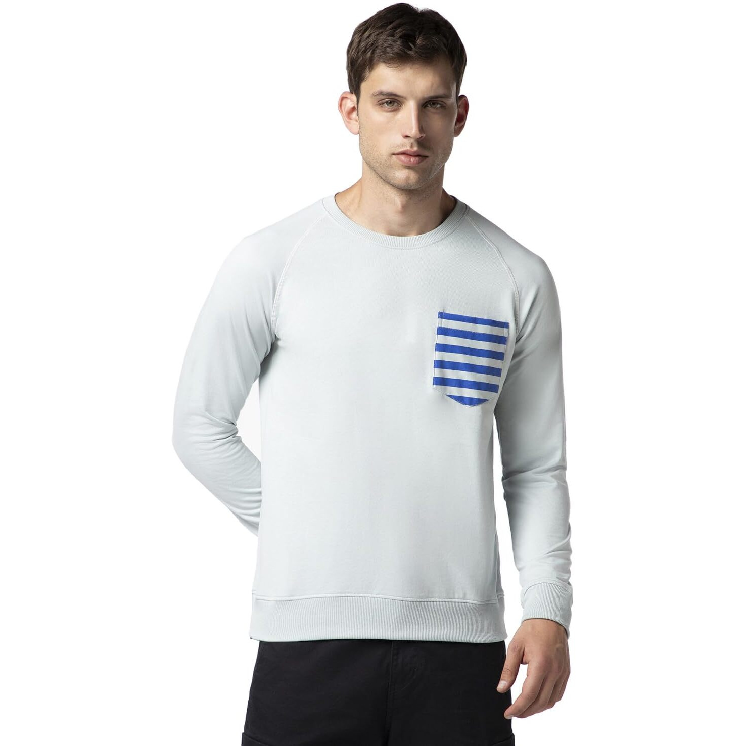FYLTR Men's Casual Raglan Sleeve Sweatshirt with Pocket Detail - Full Sleeve | Rib Hem & Cuff | Casual Winterwear for Men