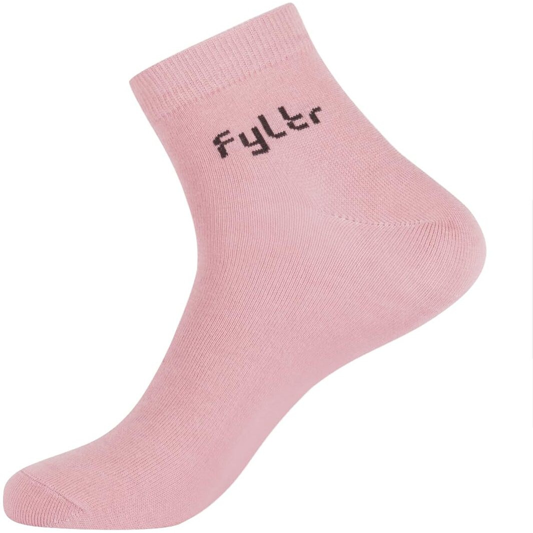 FYLTR Men's Cotton Blend Ankle Length Socks Solid Color | Pack Of 2 | Anti-Microbial | Anti-Odor (Berry Cherry-Grey-Tastic), Pink,Black