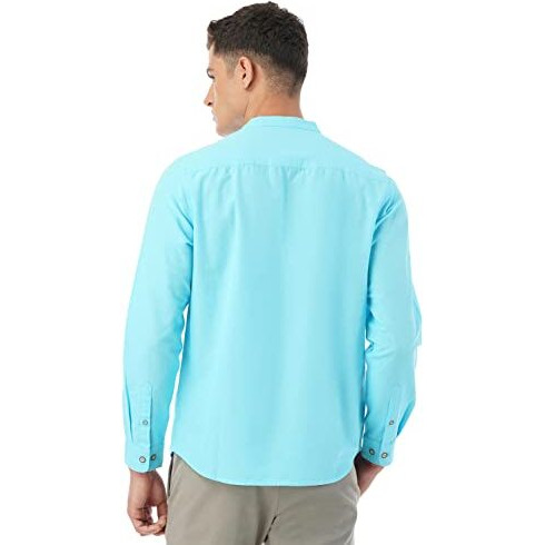 FYLTR Men's Solid Slim Fit 100% Cotton, Linen Look Casual Shirt