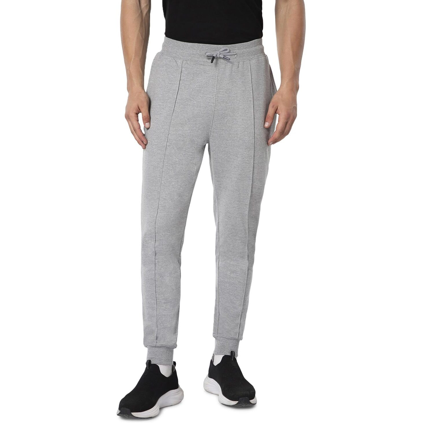 FYLTR Men's Casual Joggers with Pintuck Design - Elasticated Waist with Drawstring | Welt Back Pocket | Solid Color