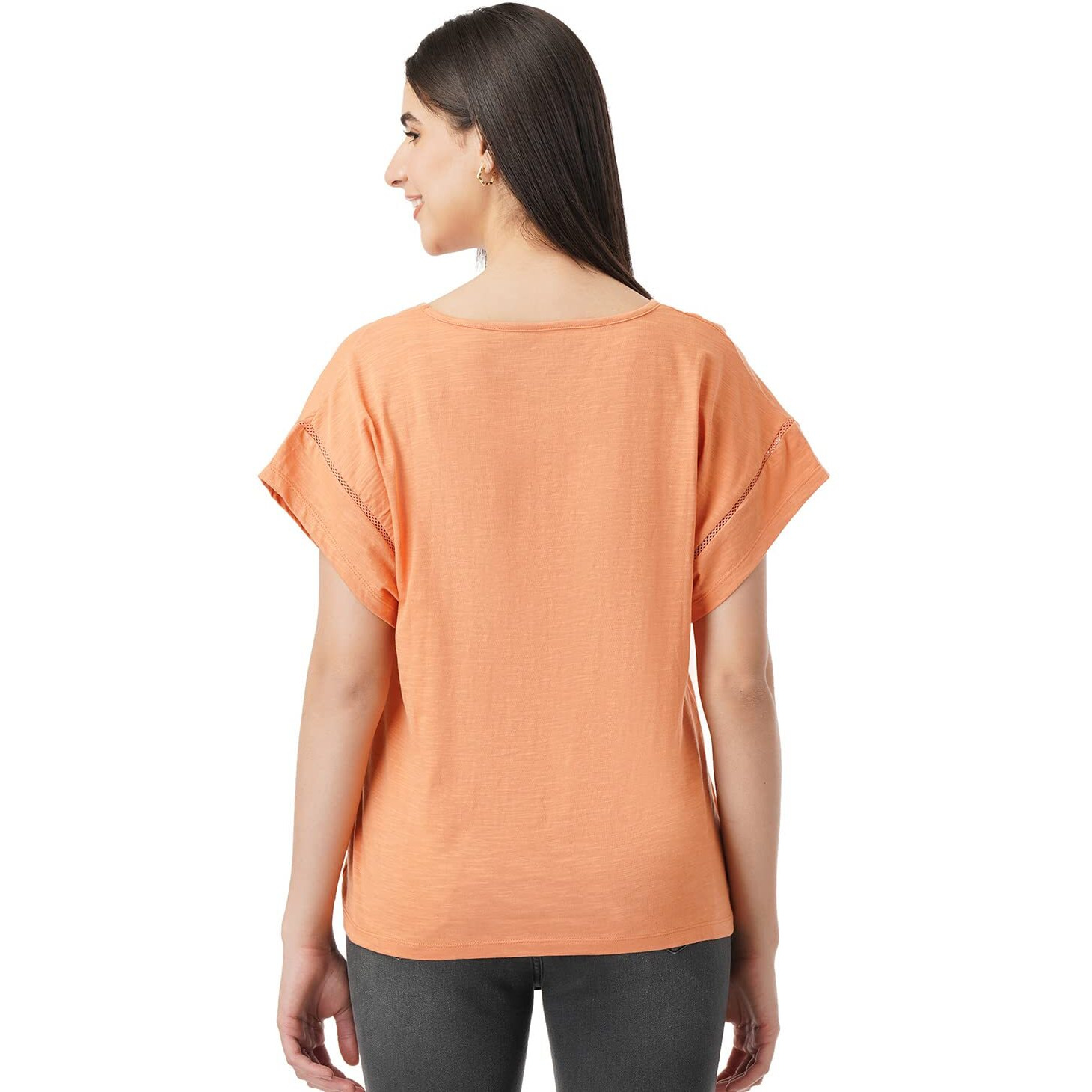 FYLTR Women's Solid Regular Fit Blouse (FYLSS23WKT-002_Strange Orange M)