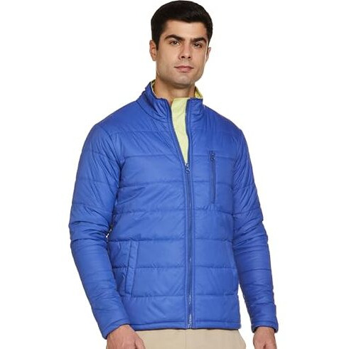 FYLTR Men's Lightweight Winter Puffer Jacket with Contrast Piping Detail - Stand Collar | Full Zipper | Side Pockets | Ribbed Hem & Cuff