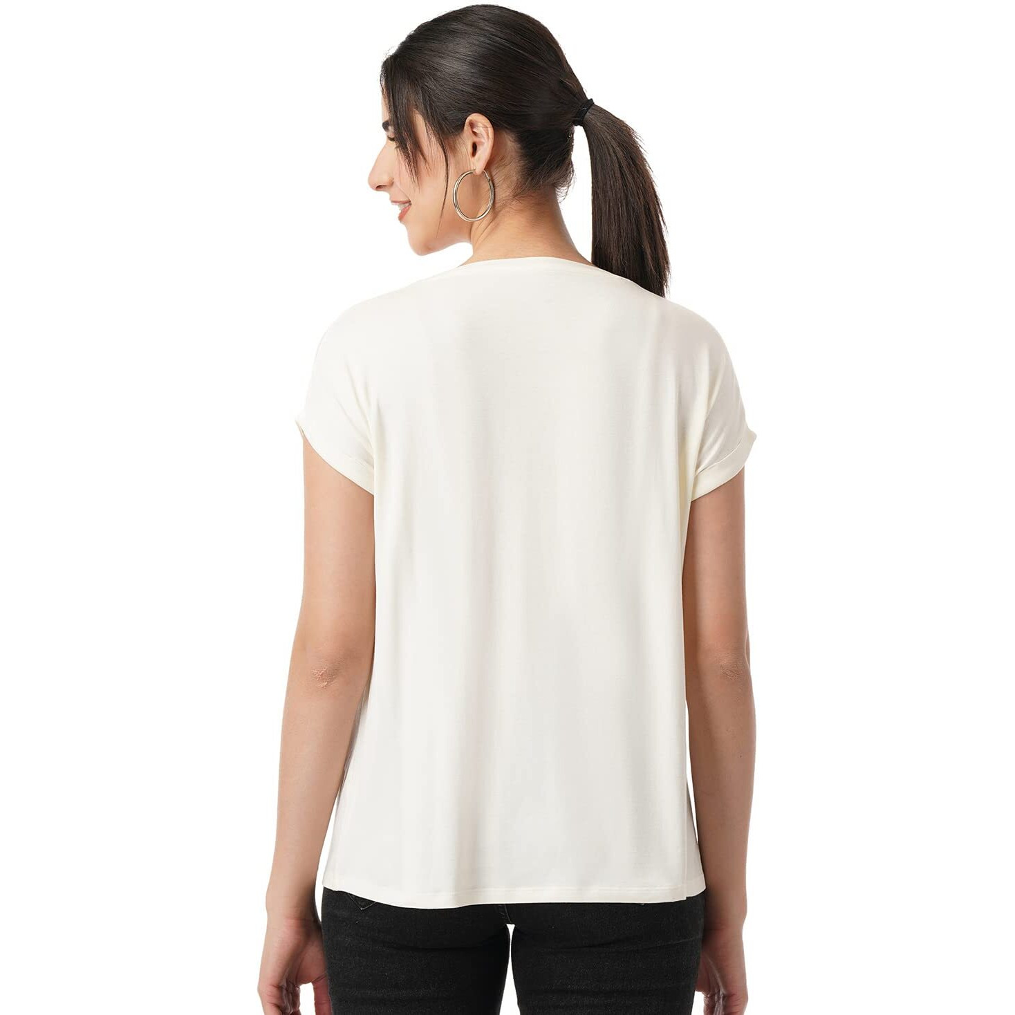 FYLTR Women's Solid Regular Fit Blouse (FYLSS23WKT-008_Ivory White M)