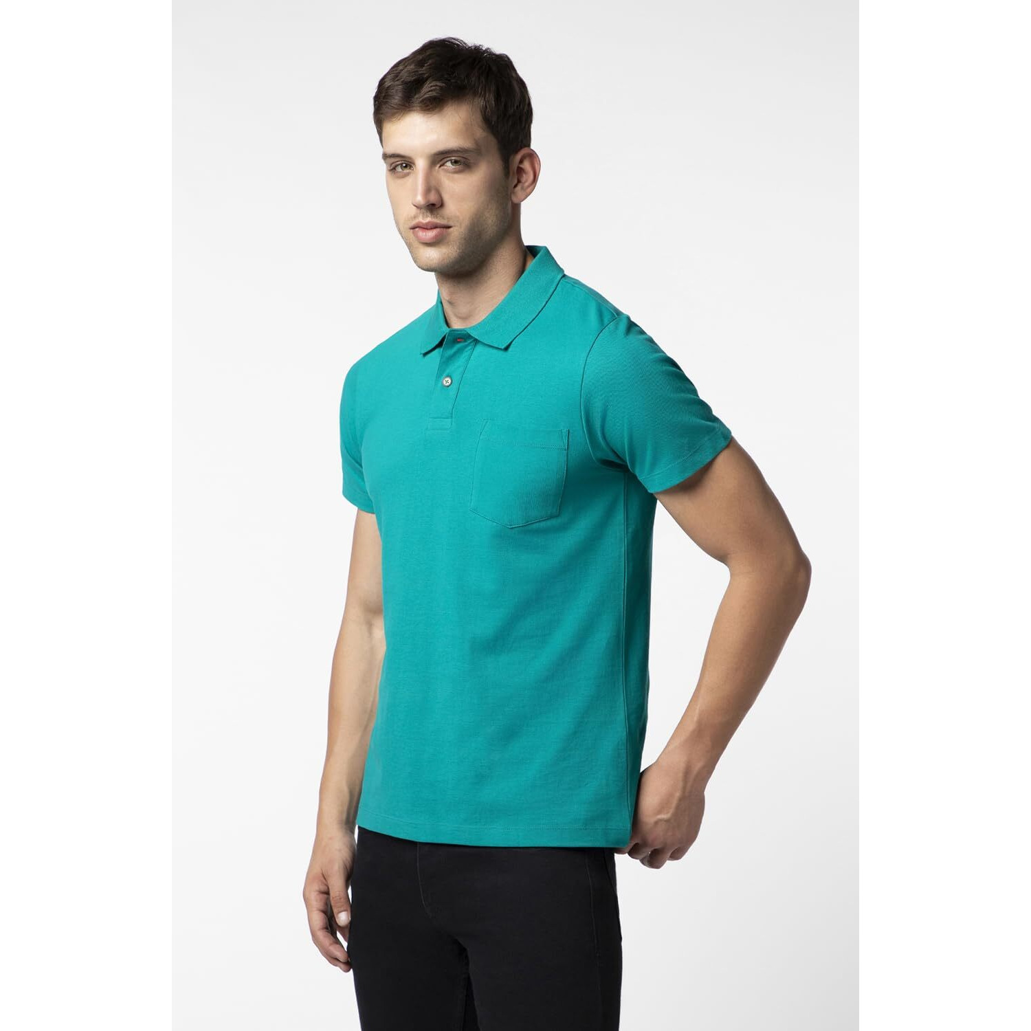 FYLTR Men's Solid Regular Fit Polo Shirt (FYLAW23MP-003_Mystic Teal L)