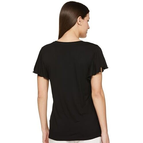 FYLTR Women's Regular Fit Blouse (FYLSS23WKT-005_Black Beauty