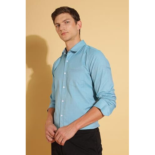 Formal Shirts for Men || Shirt for Men || Men Shirt (in, Alpha, M, Turquoise Tide)
