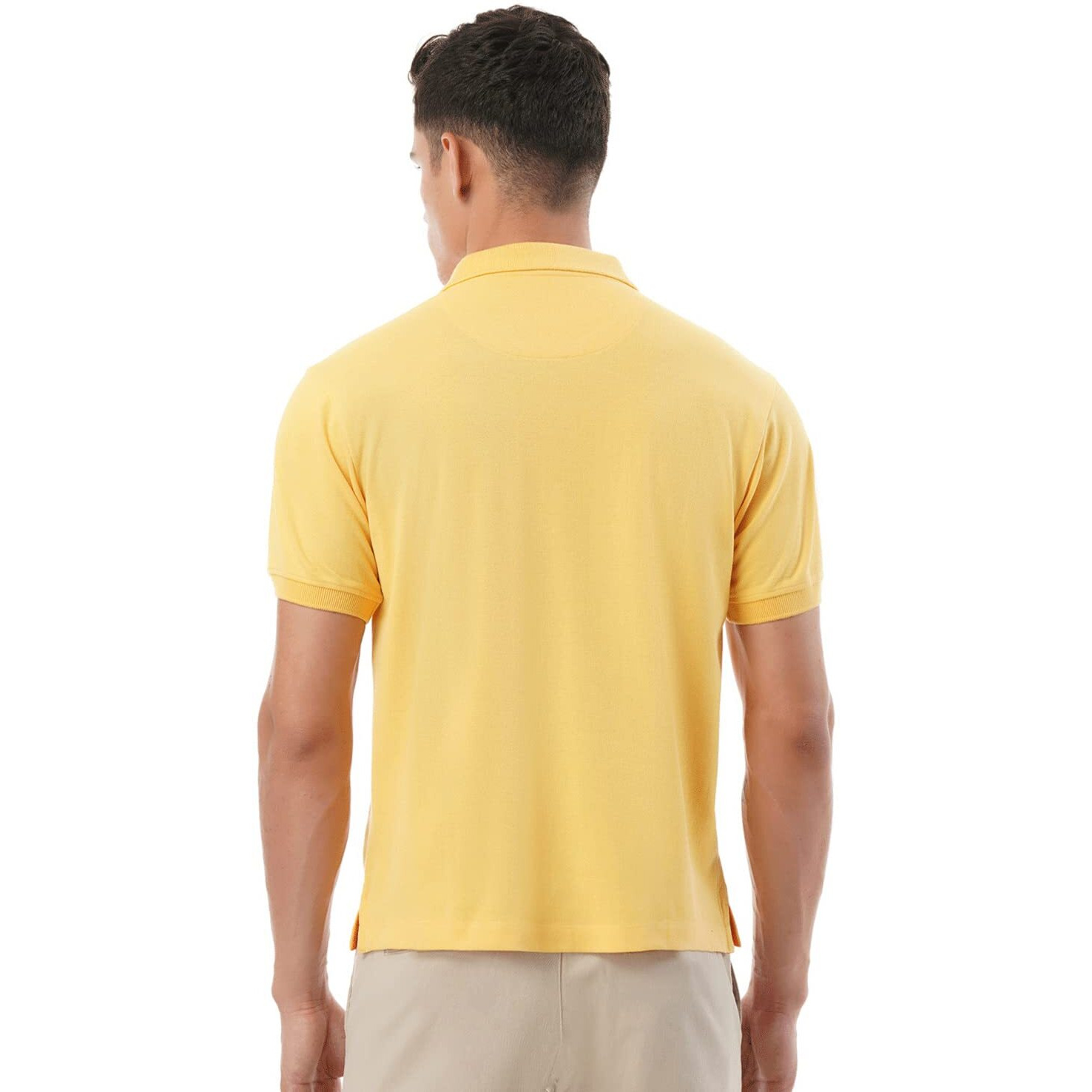 FYLTR Men's Solid Regular Fit Polo Shirt (FYLSS23MP-006_Golden Sunset L)