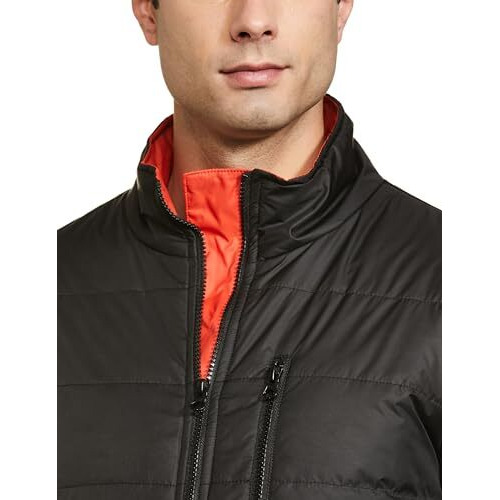 FYLTR Men's Lightweight Winter Puffer Jacket with Contrast Piping Detail - Stand Collar | Full Zipper | Side Pockets | Ribbed Hem & Cuff