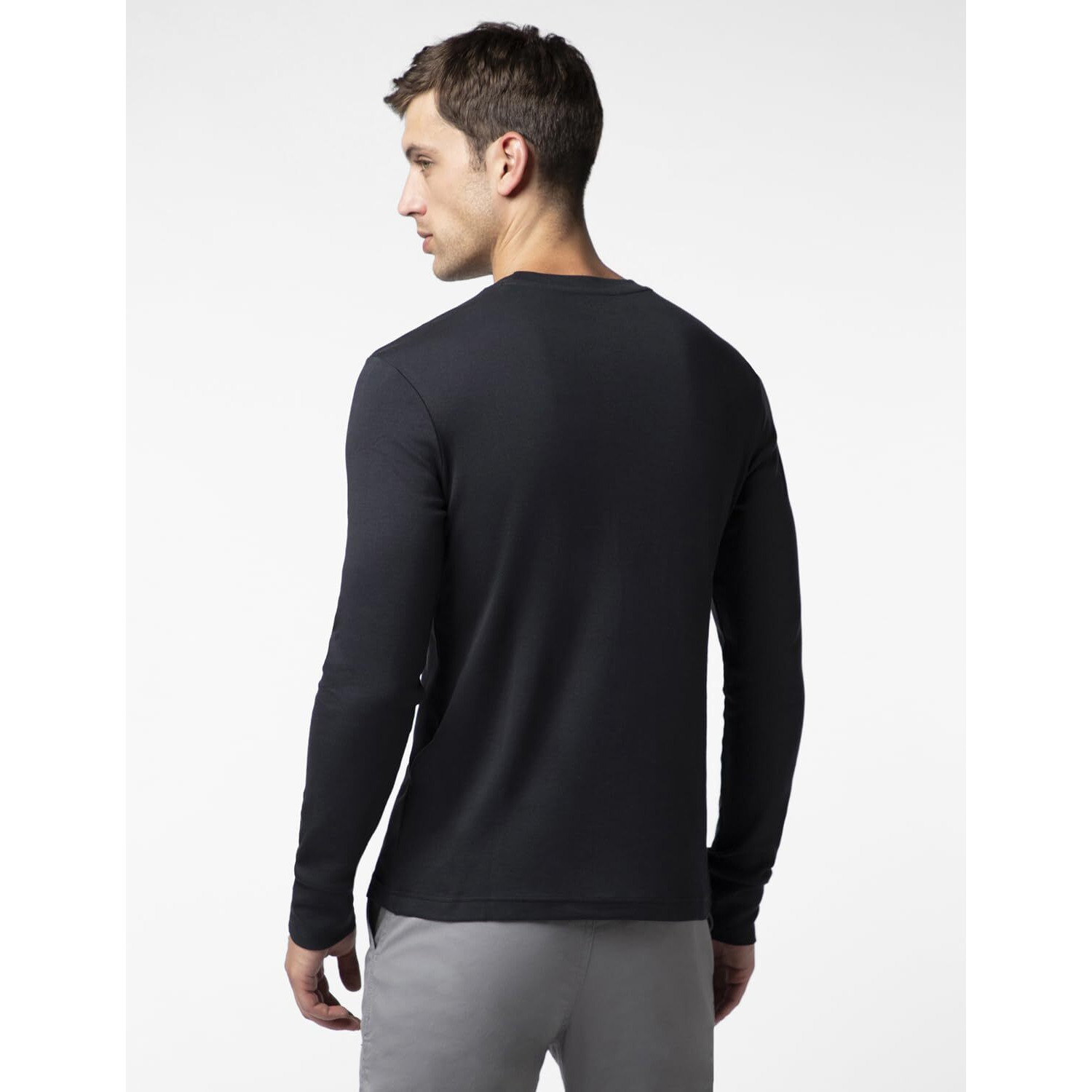 FYLTR Men's Casual Crewneck Full Sleeve T-Shirt with Stab Stitched Front Pocket Detail