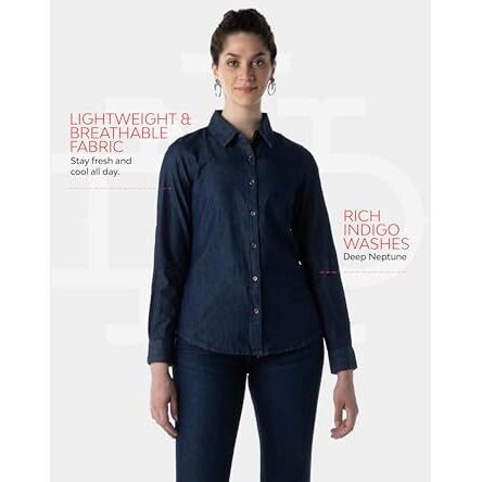 INKD Women's Regular Fit Shirt (INKAW23WSH-027_Deep Neptune