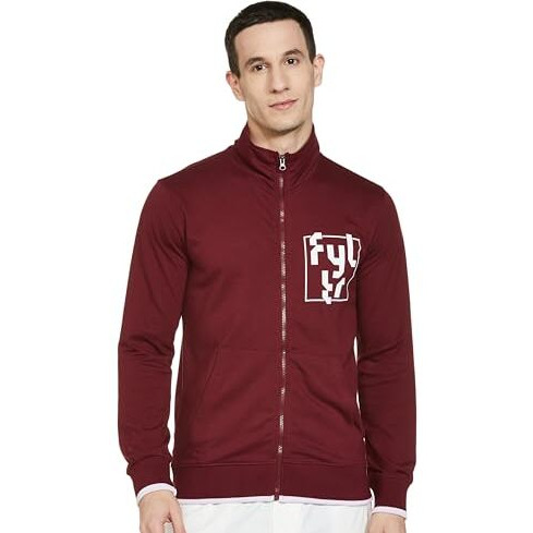 FYLTR Men's Casual Stand Collar Jacket With Rib Details - Full Zipper | Full Sleeve Branding | Casual Winterwear For Men
