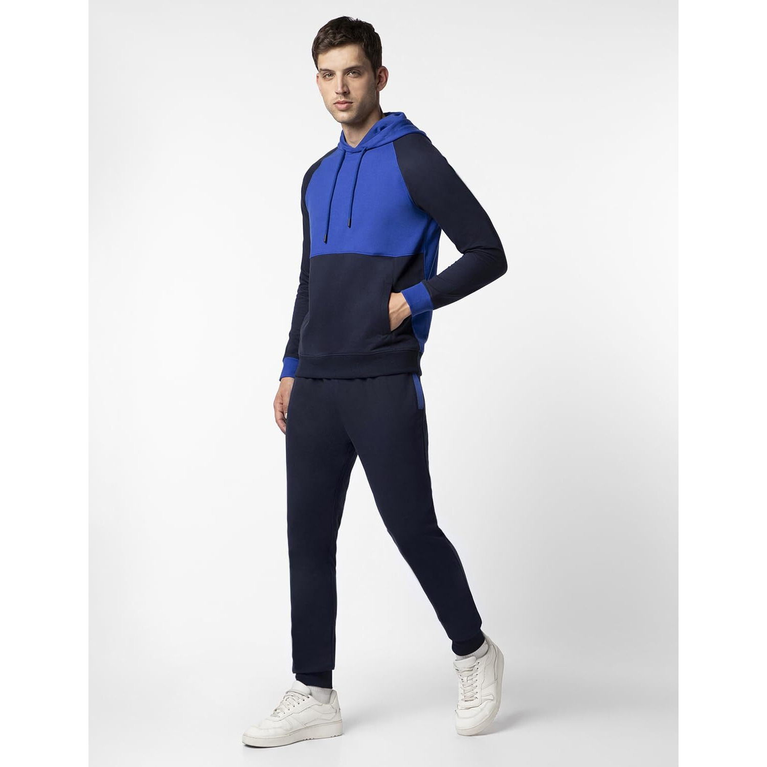FYLTR Men's Colourblock Hoodie & Jogger Casual Co-ord Set - Raglan Sleeve Detail | Utility Side Pockets | Full Sleeve