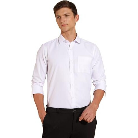 Formal Shirts for Men || Shirt for Men || Men Shirt (in, Alpha, L, Moonlit White-Kite)