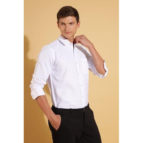 Formal Shirts for Men || Shirt for Men || Men Shirt (in, Alpha, L, Moonlit White-Kite)