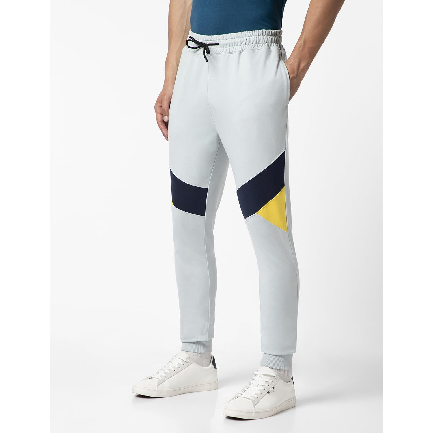 FYLTR Men's Colourblock Joggers with Elasticated Waist and Contrast Drawstrings