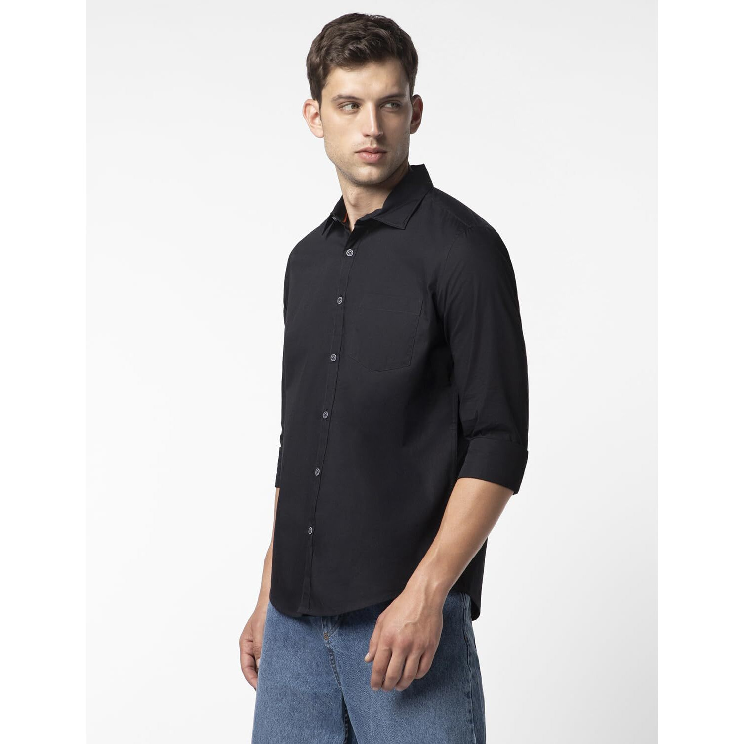 FYLTR Men's Solid 100% Cotton Casual Full Sleeves Shirt with Pocket