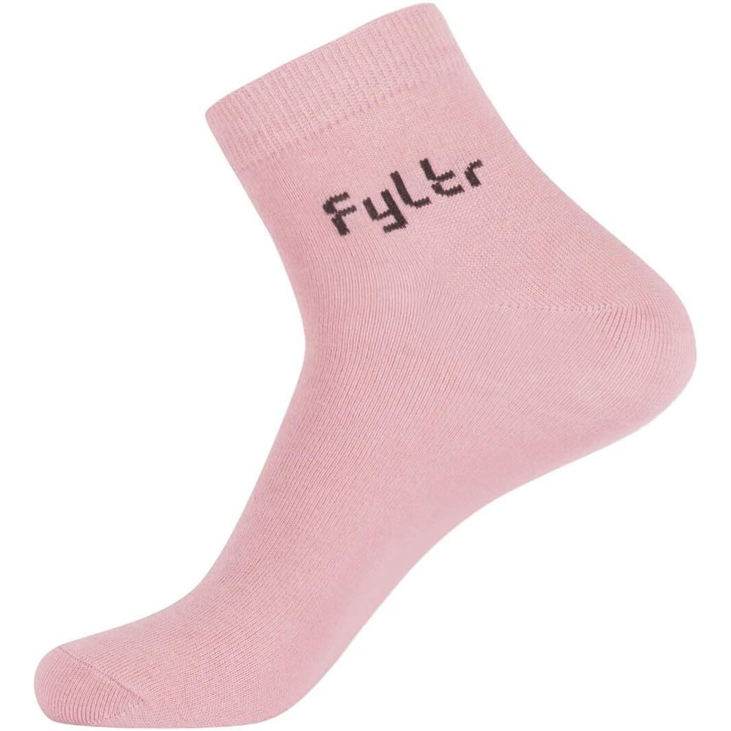 FYLTR Men's Cotton Blend Ankle Length Socks Solid Color | Pack Of 3 | Anti-Microbial | Anti-Odor (Vainly Pink,Black,Grey)